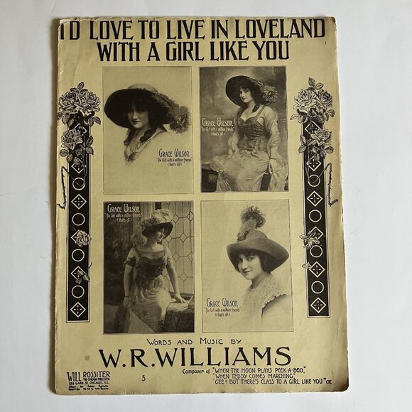 1910s Vintage Sheet Music Huckleberry Finn - If All My Dreams Were Made of Gold - Picture 3 of 16